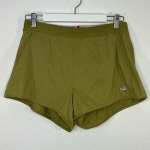 TRACKSMITH Running shorts lined Olive Green size Large Women’s Activewear